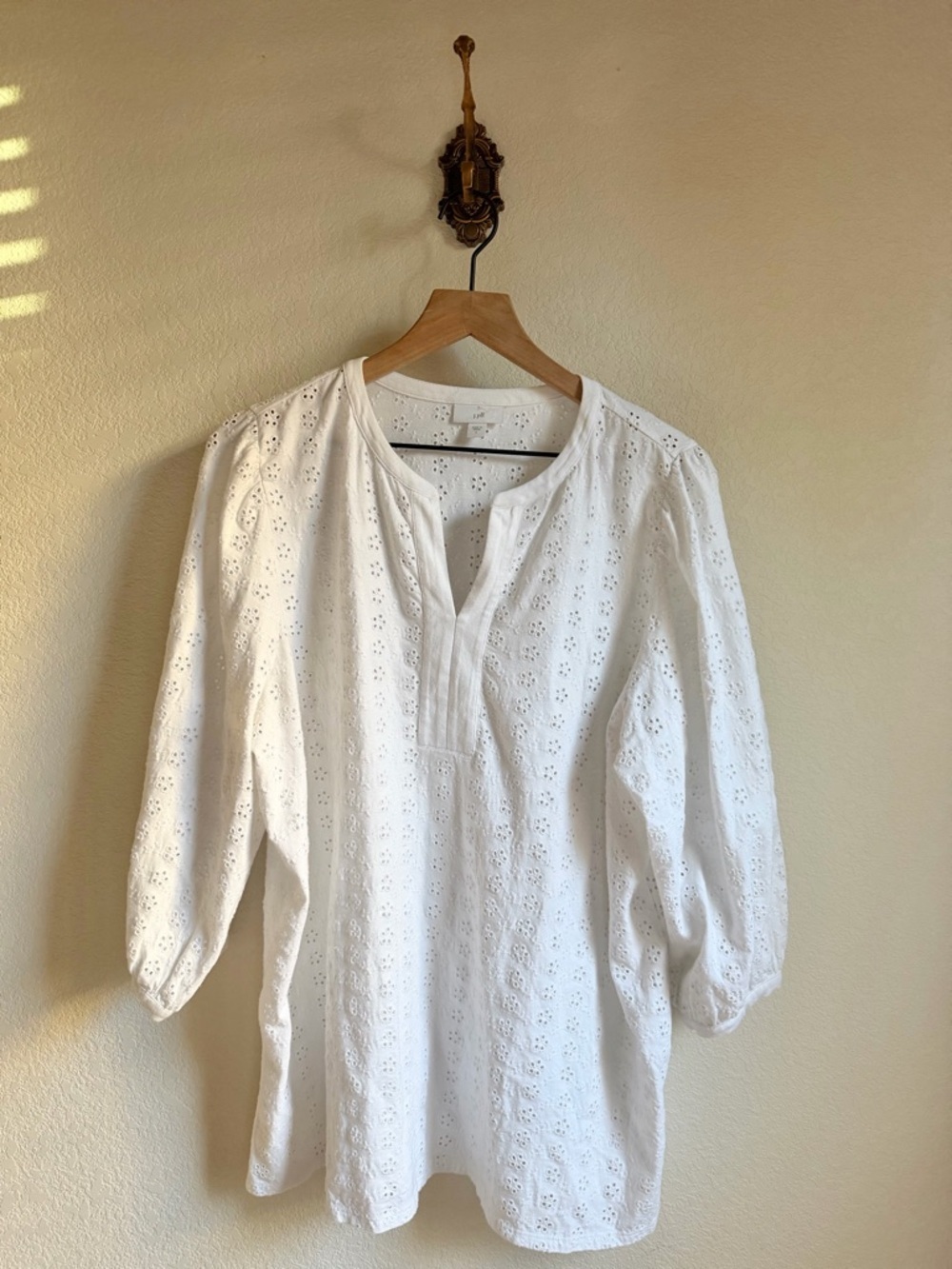 J. Jill White Eyelet Cotton Tunic